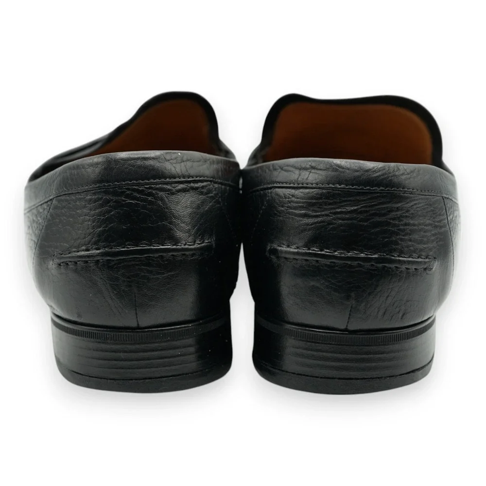 Gucci Black Leather GG Interlocking Men's Loafers Size 10.5 Retail $650‎